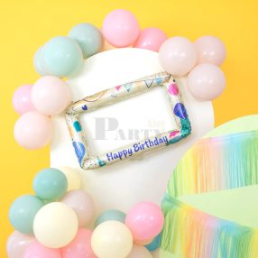 Happy Birthday fotókeret fólia lufi 80x59cm