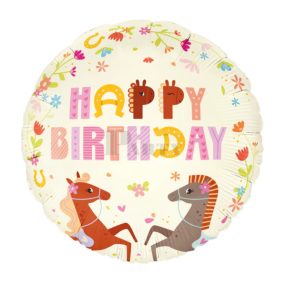 Happy Birthday lovas születésnapi fólia lufi 45 cm