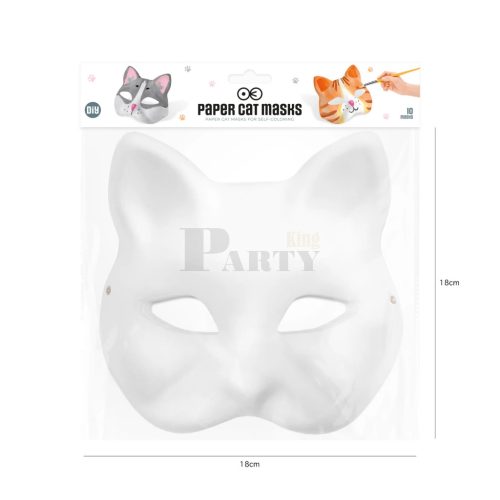 Cica maszk festhető 10 db-os