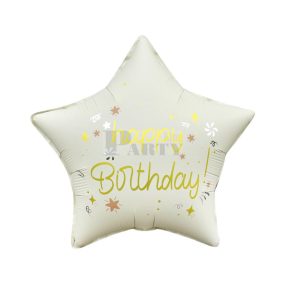 Happy Birthday krém csillag fólia lufi 44cm