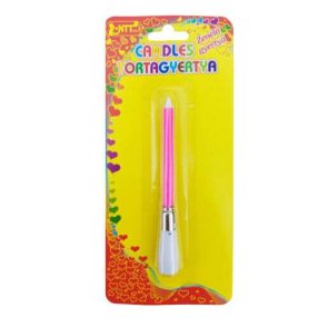 Rózsaszín zenélő tortagyertya 