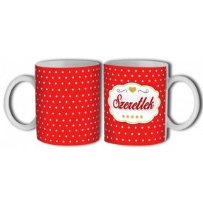 Szeretlek pöttyös bögre