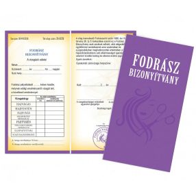 Fodrász bizonyítvány