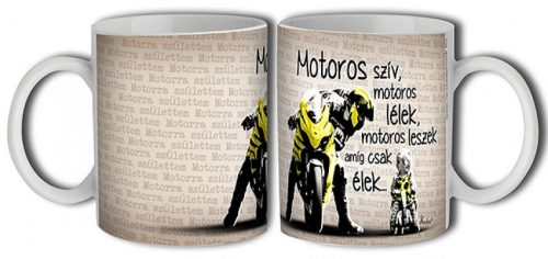 Motoros szív bögre