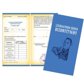 Legnagyobb sóher bizonyítvány 