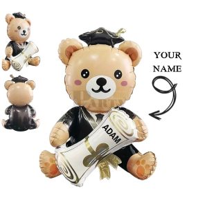 Maci ballagós lufi diplomával 65cm 