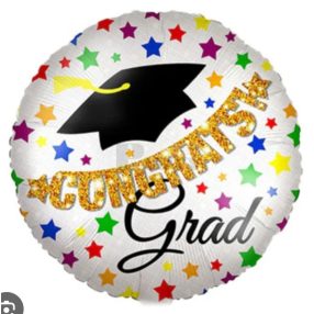 Ballagási fólia lufi Congrats Grad felirattal 