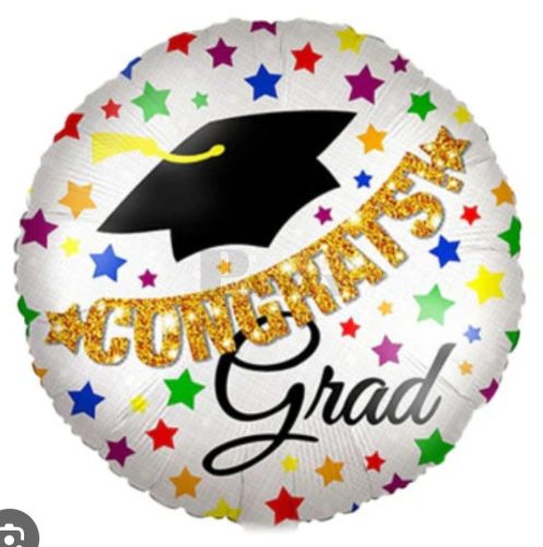 Ballagási fólia lufi Congrats Grad felirattal 