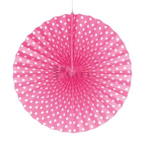 Rózsaszín-fehér pöttyös rozetta 30cm