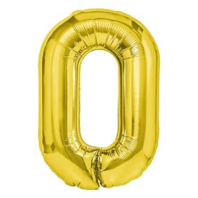 0-ás arany szám fólia lufi 100 cm