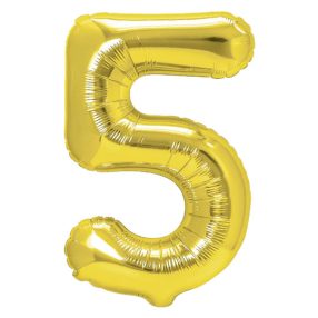 5-ös arany szám fólia lufi 100 cm