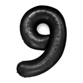 9-es fekete szám fólia lufi 100 cm
