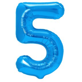 5-ös kék szám fólia lufi 100 cm