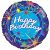 Happy Birthday kék tűzijáték fólia lufi 45 cm