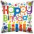 Happy Birthday gyertyás párna fólia lufi 45 cm