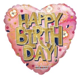 Happy Birthday  rosegold szív fólia lufi 45 cm