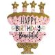 Happy Birthday rosegold torta 91 cm