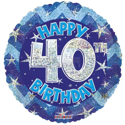 40-es kék fólia lufi 45 cm