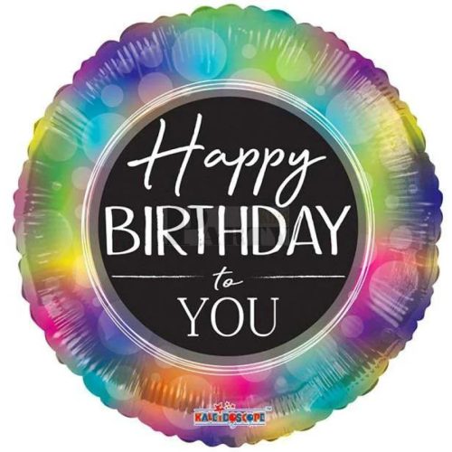 Happy Birthday ombre színes fólia lufi 45 cm