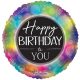 Happy Birthday ombre színes fólia lufi 45 cm