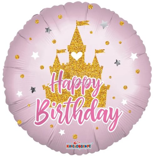 Happy Birthday kastély fólia lufi 45 cm