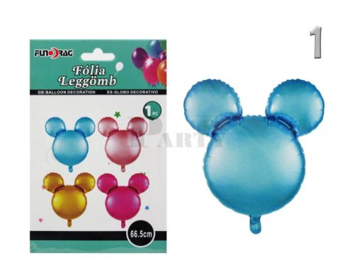 Mickey egér fej sima fólia lufi 66,5cm