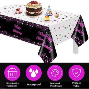 Happy Birthday pöttyös asztalterítő 137 x 183 cm