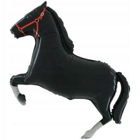 Fekete ló fólia lufi 70 x 65 cm