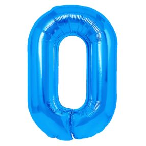 0-ás kék szám fólia lufi 100 cm