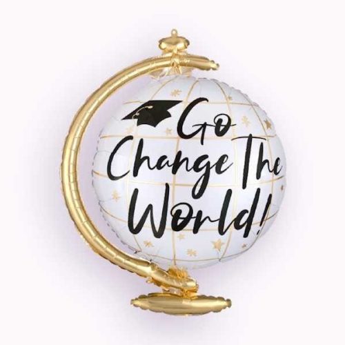 Változtasd meg a világot! - Go change to world! ballagási földgömb fólia lufi 58 cm