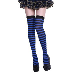 Kék-fekete csíkos combfix