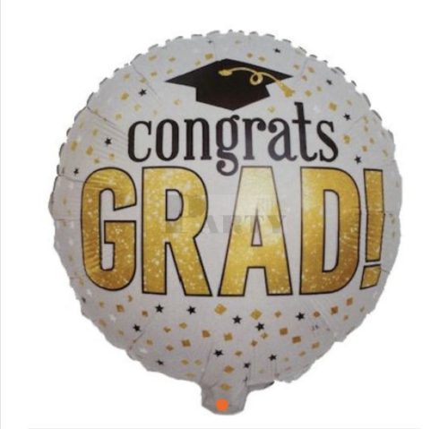 Congrat Grad arany confettis fólia lufi 45 cm