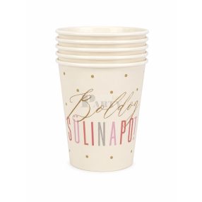 Boldog Szülinapot papírpohár  rosegold 6 db 220 ml