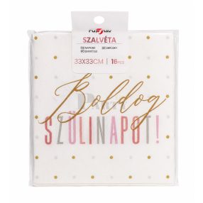 Boldog Szülinapot szalvéta rosegold 33*33 cm 16 db