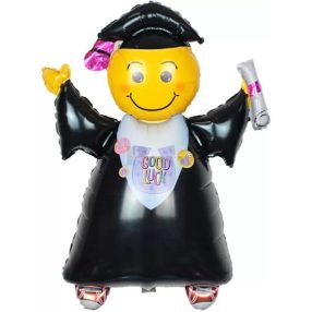  Fólia léggömb - Ballagós smiley vagy diplomás figura 85cm 