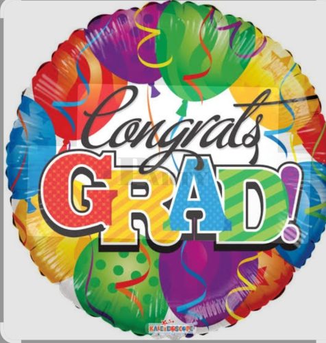 Congrats Grad színes lufis fólia lufi 45 cm