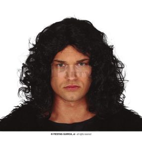 Paróka fekete göndör hosszú