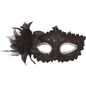 Fekete virágos szemmaszk