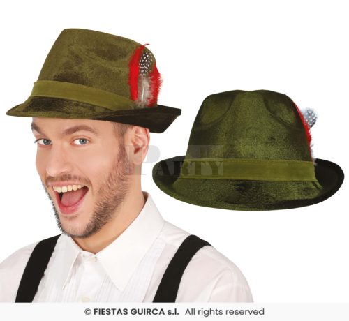 Tiroli kalap bársony zöld