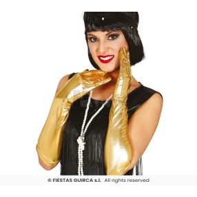 Arany metálos hatású kesztyű hosszú