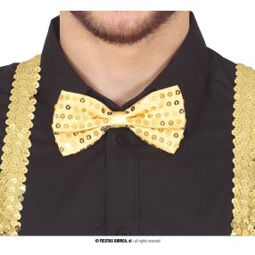 Flitteres sárga csokornyakkendő 