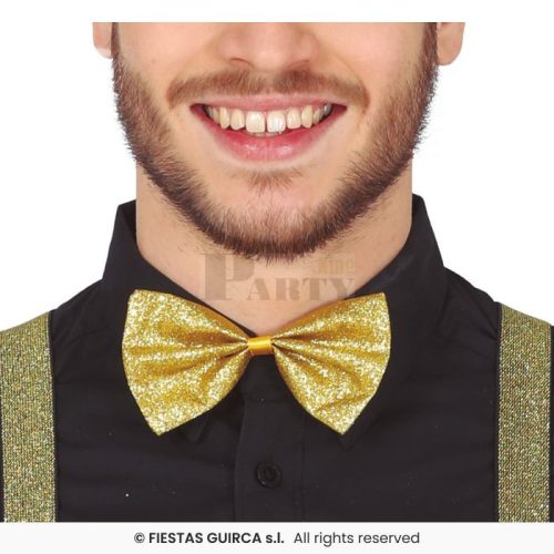 Arany csokornyakkendő glitteres