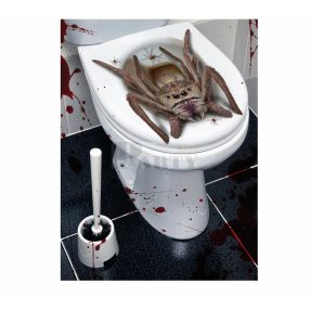 Halloween dekoráció WC matrica-pók