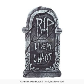 Sírkő 43x22cm Káoszban élni...RIP