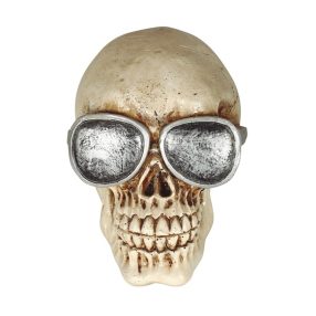 Napszemüveges koponya szobor