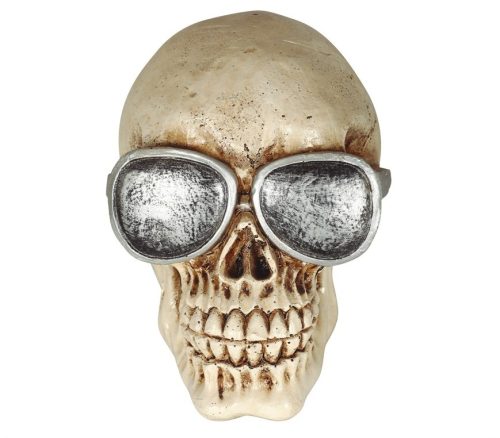 Napszemüveges koponya szobor