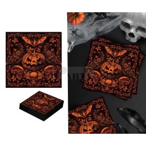 Tök és koponya mintás halloween szalvéta