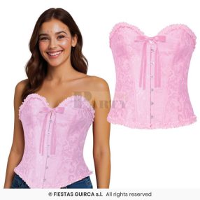 Pink csipkés fűző L-es