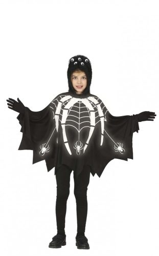 Sötétben világító pók köpeny 7-9 év