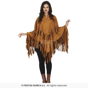 Indiai Poncsó Barna velúr M-es